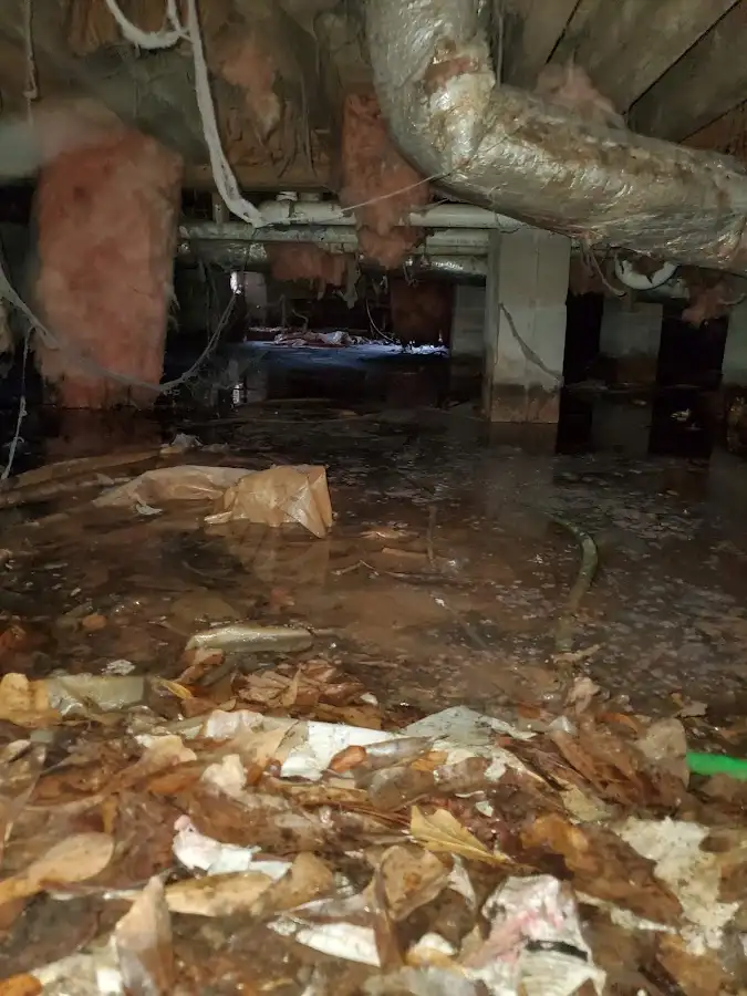 Crawl space flood assessment for Commercial Water Damage Restoration in Wahoo
